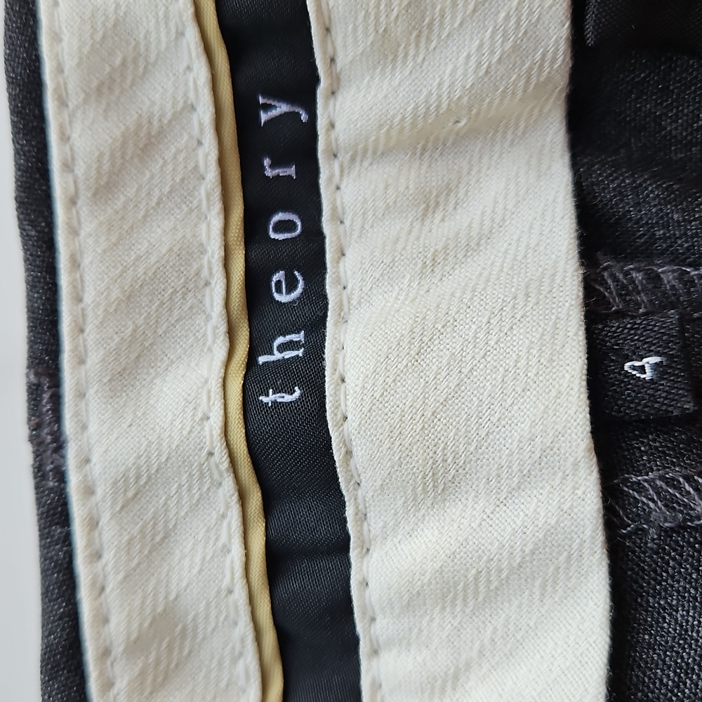 Theory Charcoal Gray Wool Blend Straight Leg Pants 4 Like New - Picture 5 of 13